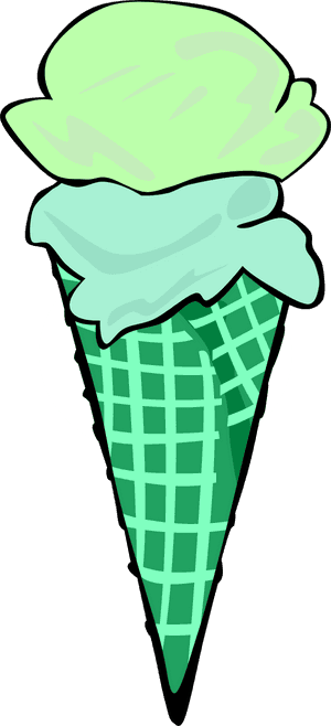 Ice Cream Cone Two Scoops For Fast Food Menu - 2 Scoop Ice Cream, HD Png Download PNG image with transparent background