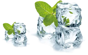 Minty Fresh Ice Cubes PNG Image