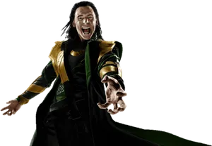 Mischief Makerin Greenand Gold Suit PNG Image