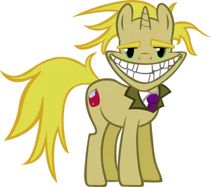 Mischievous Smiling Pony Character PNG Image