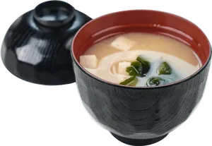 Miso Soupin Traditional Bowl PNG Image