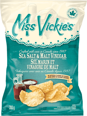 Miss Vickies Sea Salt Malt Vinegar Chips PNG image with transparent background