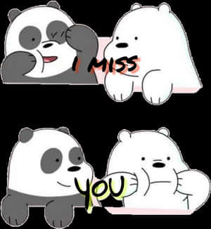 Miss You We Bare Bears Free Transparent Png - We Bare Bears Ice Bear And Panda, Png Download PNG image with transparent background
