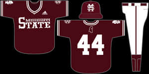 Mississippi State Baseball Uniform Design PNG image with transparent background