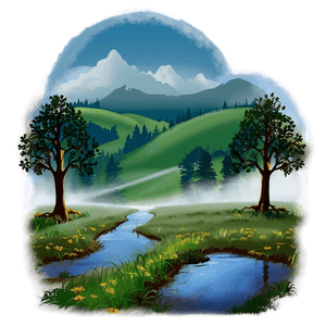 Mist Over Meadows PNG 1 PNG image with transparent background