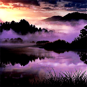 Misty Landscape PNG vhx PNG image with transparent background