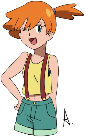 Misty Pokemon Character Standing Pose PNG Image