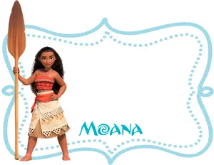 Moana Character With Paddle PNG Image