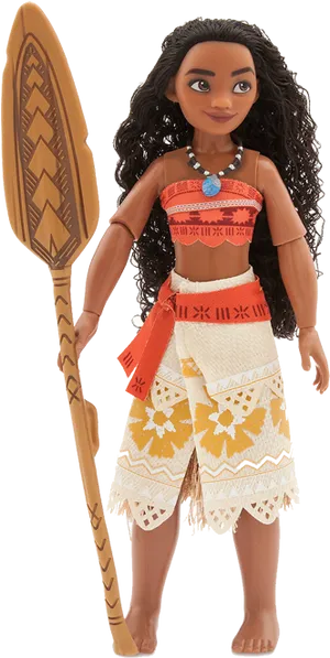 Moana Doll With Oar PNG Image