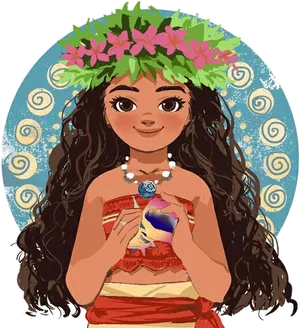 Moana Polynesian Princess Illustration PNG Image