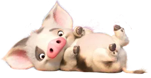 Moana Puathe Pig Cute Expression PNG Image