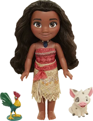 Moanaand Friends Toy Figures PNG Image