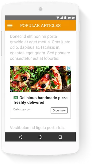 Mobile Ad Display Pizza Delivery PNG Image