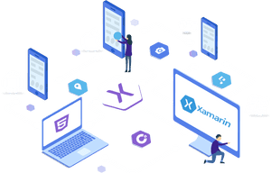 Mobile App Development Ecosystem Illustration PNG image with transparent background