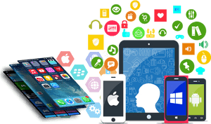 Mobile App Ecosystem PNG image with transparent background