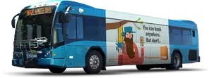 Mobile Banking Advertisedon Bus PNG Image