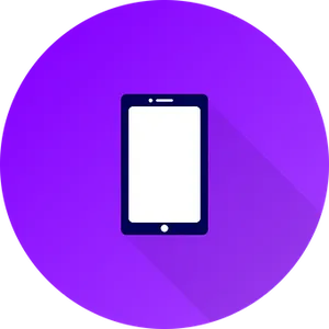 Mobile Device Icon Purple Background PNG Image