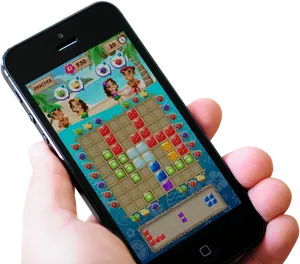 Mobile Game In Hand Puzzle App PNG Image