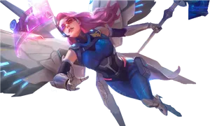 Mobile Legends Hero Flying Action PNG Image