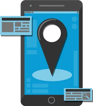 Mobile Location Icon Graphic PNG Image