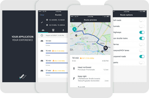 Mobile Navigation App Screens PNG image with transparent background
