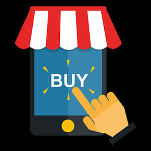 Mobile Online Shopping Concept PNG image with transparent background