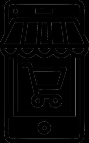 Mobile Online Shopping Icon PNG