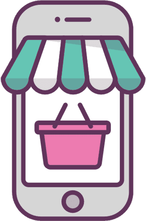 Mobile Online Shopping Icon PNG image with transparent background