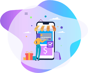 Mobile Online Shopping Illustration PNG image with transparent background
