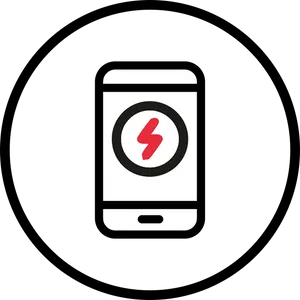 Mobile Phone Charging Icon PNG Image