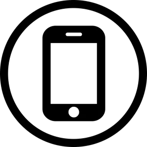 Mobile Phone Icon Blackand White PNG Image