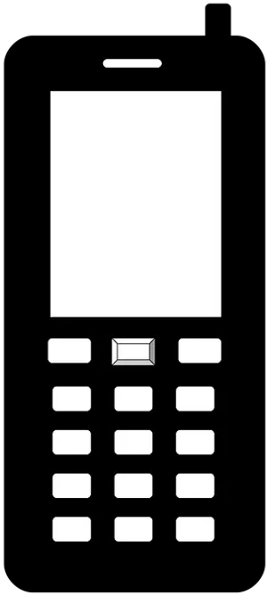 Mobile Phone Icon Blackand White PNG Image