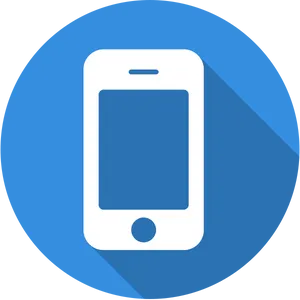 Mobile Phone Icon Blue Background PNG Image