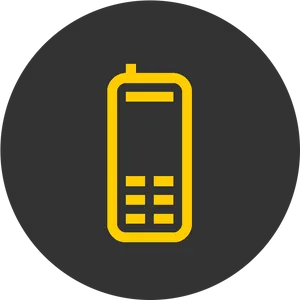 Mobile Phone Icon Yellowand Black PNG Image