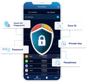Mobile Wallet Security Features Infographic PNG image with transparent background