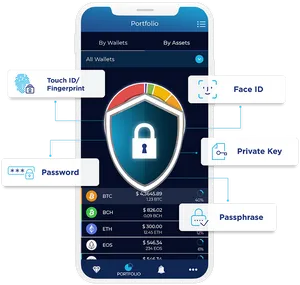 Mobile Wallet Security Features Infographic PNG Image