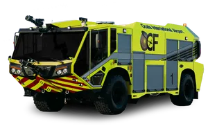 Modern Airport Fire Truck PNG Image