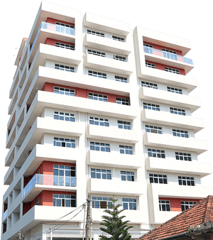 Modern Apartment Building Exterior PNG image with transparent background