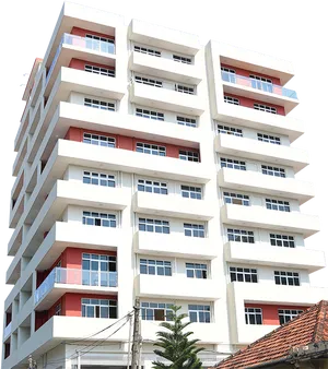 Modern Apartment Building Exterior PNG Image