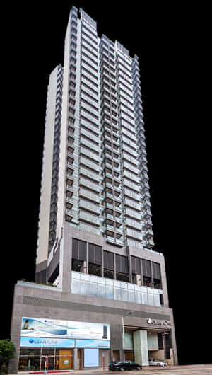 Modern Apartment Tower Night View PNG with transparent background