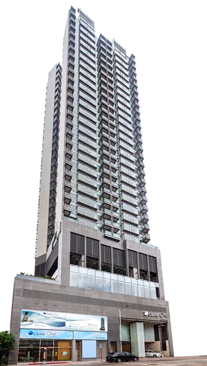 Modern Apartment Tower Night View PNG Image