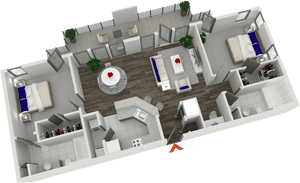 Modern Apartment3 D Floor Plan PNG image with transparent background