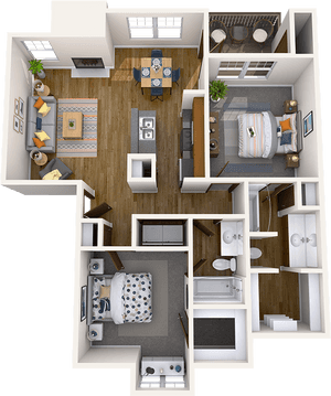 Modern Apartment3 D Floor Plan PNG