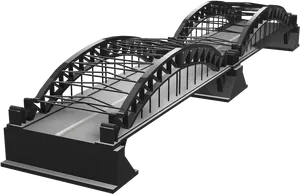 Modern Arch Steel Bridge3 D Model PNG Image