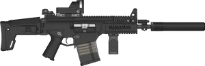 Modern Assault Rifle Illustration PNG Image