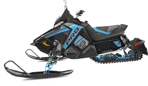 Modern Black Blue Snowmobile PNG Image