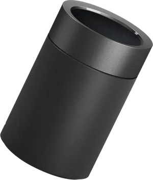 Modern Black Cylindrical Speaker PNG Image