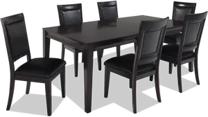 Modern Black Dining Set.png PNG Image