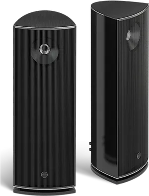 Modern Black Floorstanding Speakers PNG Image