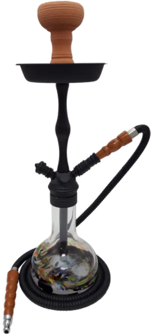 Modern Black Hookahwith Clay Bowl PNG Image